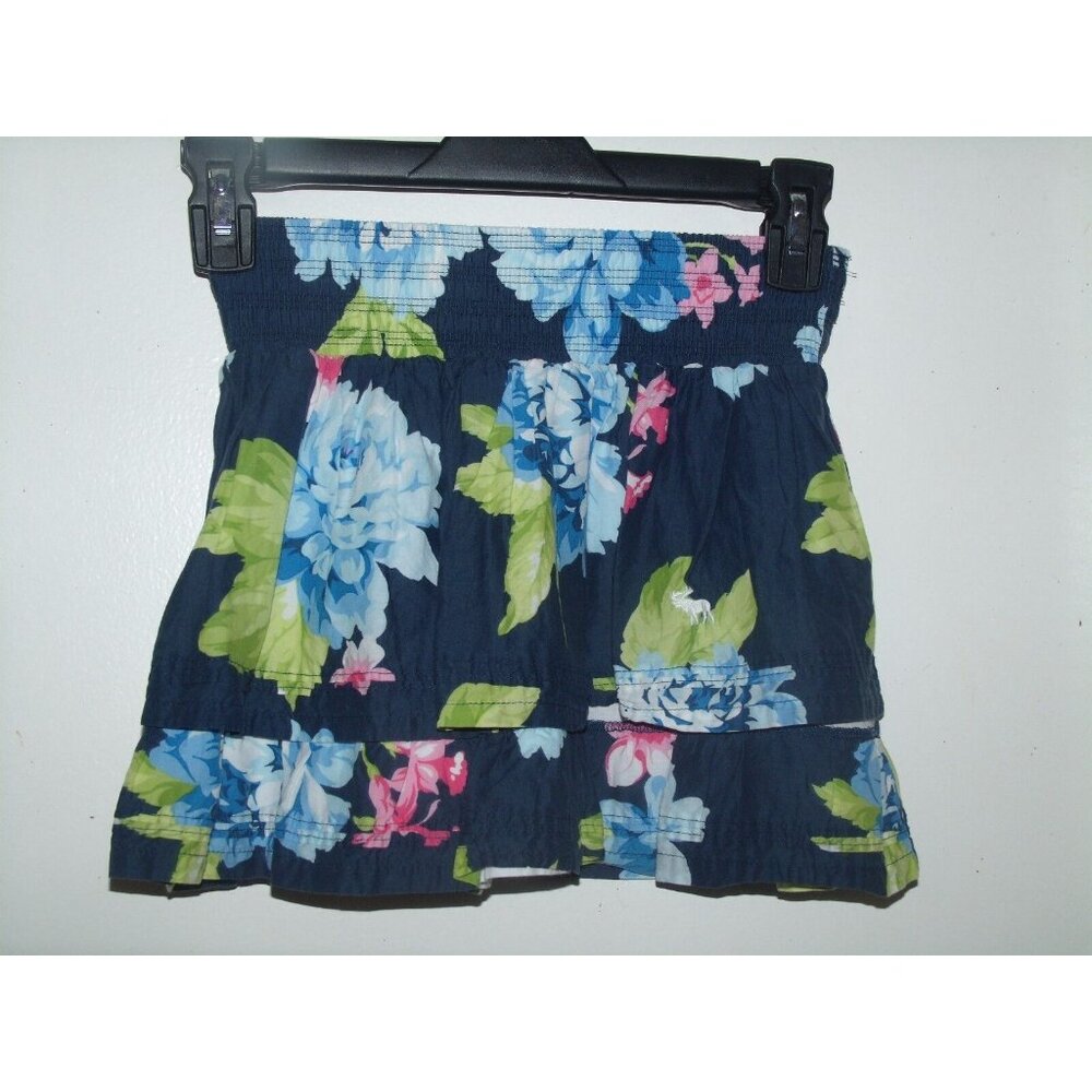 Abercrombieโ Girls Floral Tiered Lined Skirt Blue Medium M
